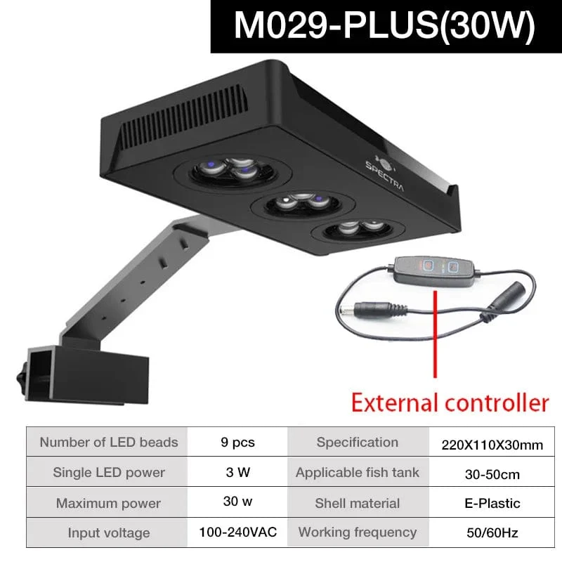 Spectra Nano M029 Aquariumlicht 30 W/40 W Salzwasserbeleuchtung mit Touch-Steuerung für Korallenriff-Aquarien