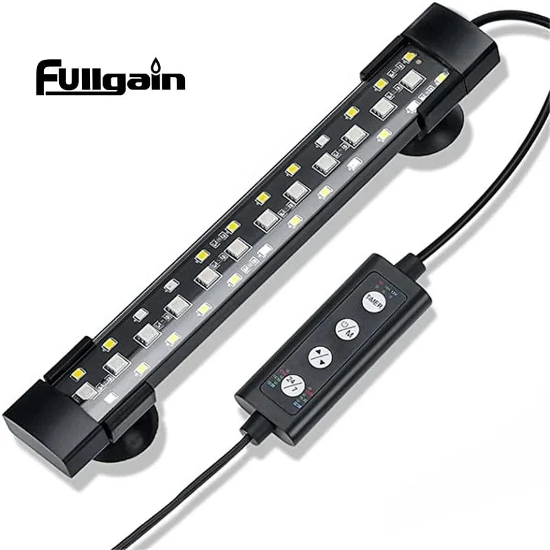 Fullgain Aquariumlicht, 24/7 wasserdicht, Vollspektrum-Aqualampe, Süßwasser-WRGB-LED-Aquariumlicht, Pflanzenwachstumsbeleuchtung