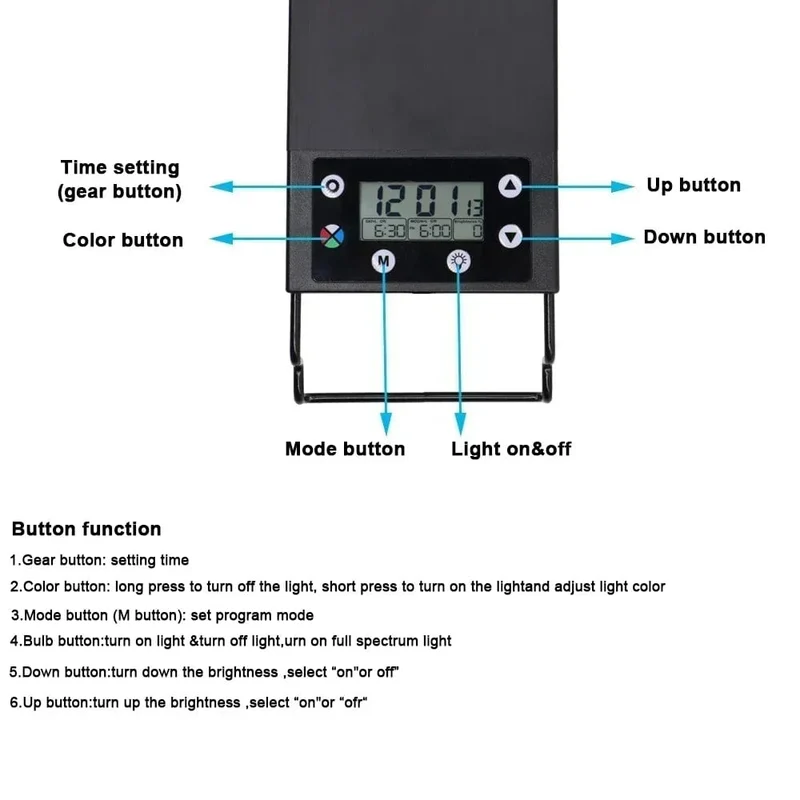 IP68 wasserdichtes LED-Aquariumlicht, Vollspektrum-Aquarienbeleuchtung mit Wachstumslampe für Wasserpflanzen, 24/7 und 100 V-240 V, 30-60 cm