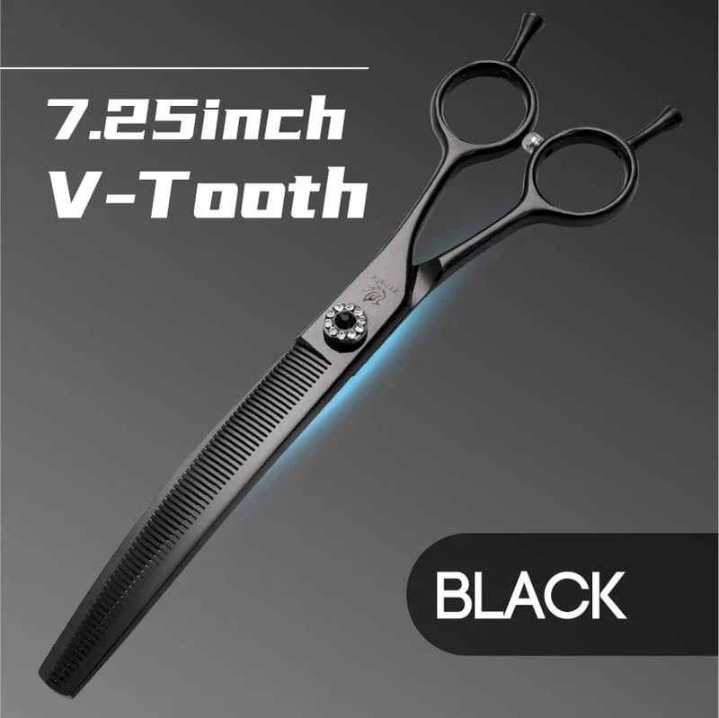 Fenice High-End 7.25 Zoll professionelle Hundepflegeschere, gebogene Effilierschere für Hunde und Katzen, Tierhaare, Tijeras Tesoura