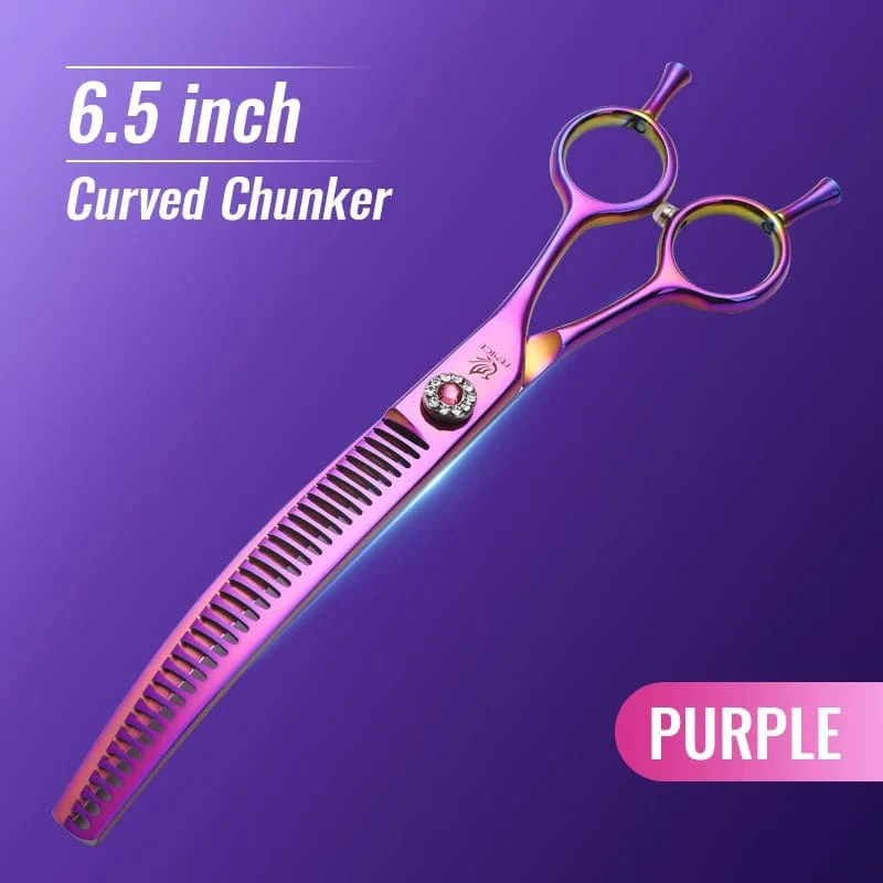 Fenice High-End 7.25 Zoll professionelle Hundepflegeschere, gebogene Effilierschere für Hunde und Katzen, Tierhaare, Tijeras Tesoura