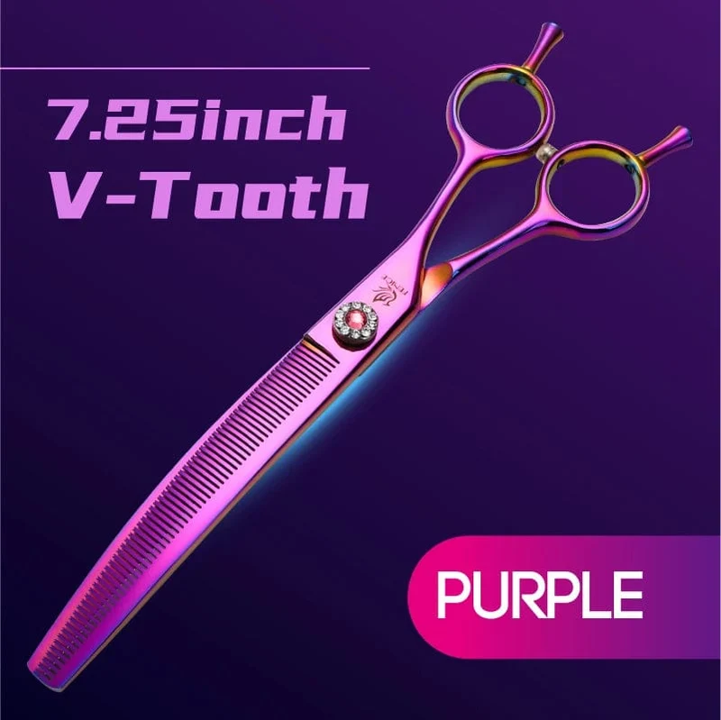 Fenice High-End 7.25 Zoll professionelle Hundepflegeschere, gebogene Effilierschere für Hunde und Katzen, Tierhaare, Tijeras Tesoura