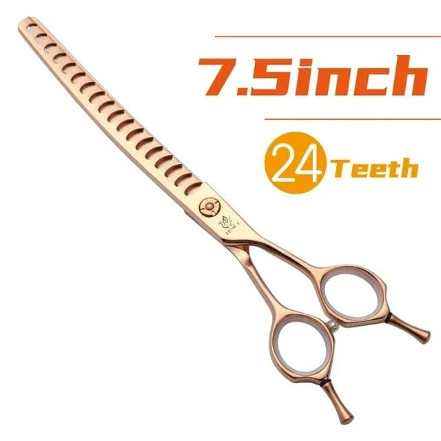 Fenice High-End 7.25 Zoll professionelle Hundepflegeschere, gebogene Effilierschere für Hunde und Katzen, Tierhaare, Tijeras Tesoura