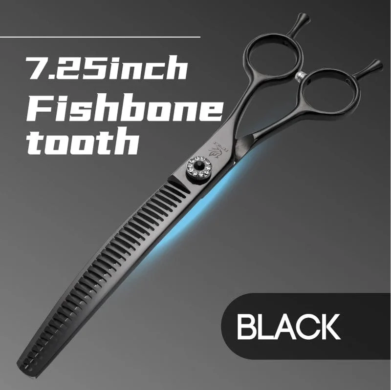 Fenice High-End 7.25 Zoll professionelle Hundepflegeschere, gebogene Effilierschere für Hunde und Katzen, Tierhaare, Tijeras Tesoura