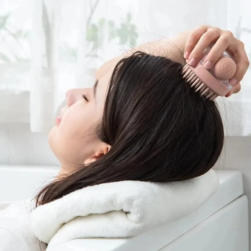 1 Stück Haustier-Badebürste aus weichem Silikon mit Shampoo-Spender, sanfte Massage für die Pflege und Reinigung von Fell und Haar