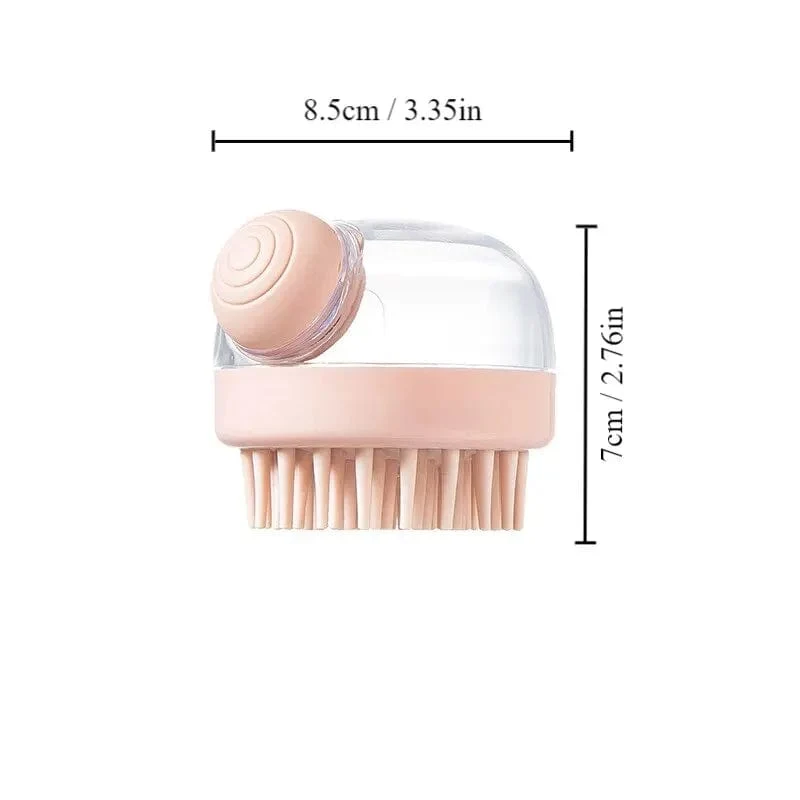 1 Stück Haustier-Badebürste aus weichem Silikon mit Shampoo-Spender, sanfte Massage für die Pflege und Reinigung von Fell und Haar
