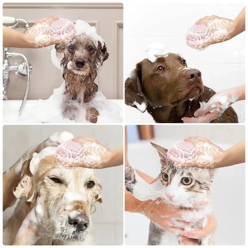 Badezimmer Puppycat Waschmassagespender Pflegeduschbürste Weiche Silikon-Hundebürste Haustier-Shampoo-Massagegerät Badebürste