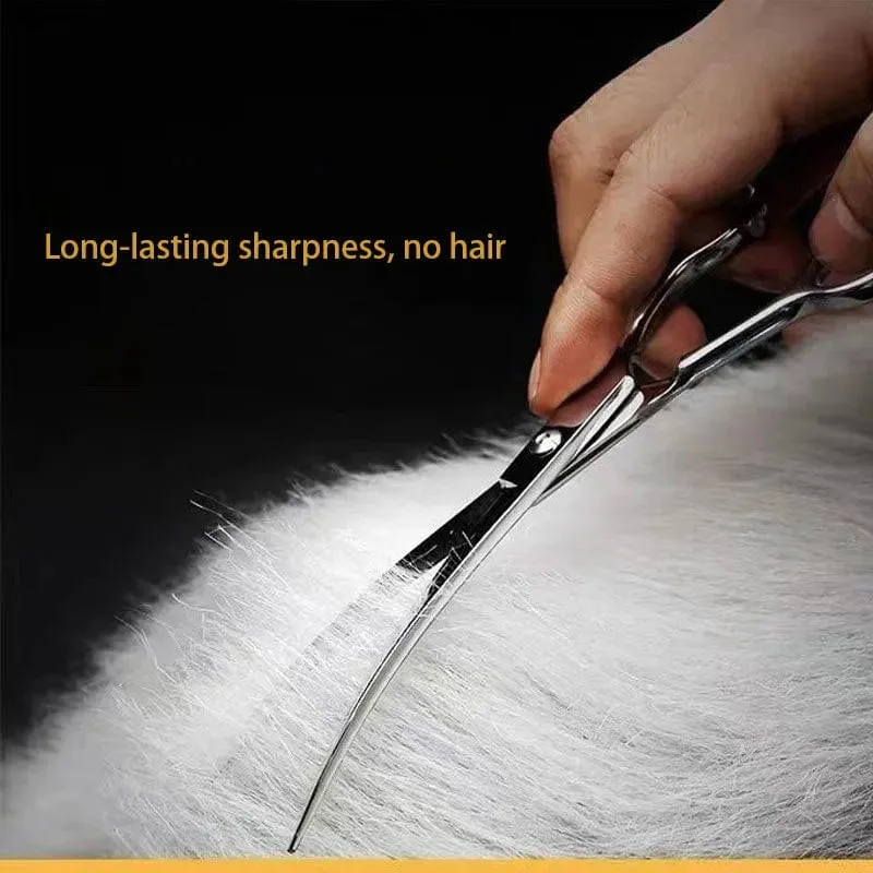 Haustier Pflege Schere Hund Haar Professionelle Trimmen Schere Set Teddy Haarschneiden Gebogene Schere Pet Clippers Tragbare Sets