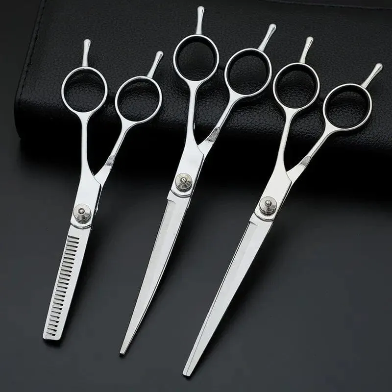 Haustier Pflege Schere Hund Haar Professionelle Trimmen Schere Set Teddy Haarschneiden Gebogene Schere Pet Clippers Tragbare Sets