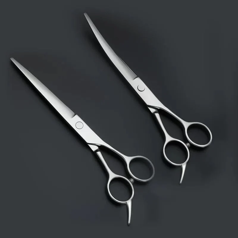 Haustier Pflege Schere Hund Haar Professionelle Trimmen Schere Set Teddy Haarschneiden Gebogene Schere Pet Clippers Tragbare Sets