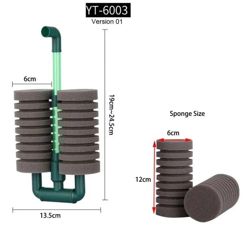 Neuer Bio-Schwammfilter für Aquarium, Garnelenteich, Luftpumpe, biochemische Filtration, geräuschloser Schaum, Aquarium-Zubehör