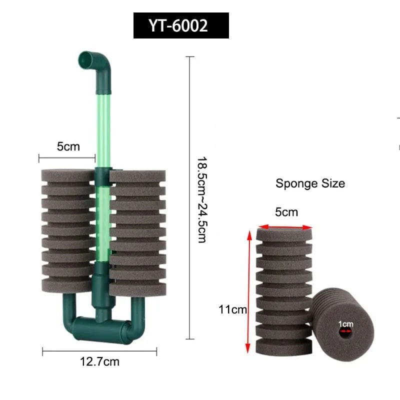 Neuer Bio-Schwammfilter für Aquarium, Garnelenteich, Luftpumpe, biochemische Filtration, geräuschloser Schaum, Aquarium-Zubehör