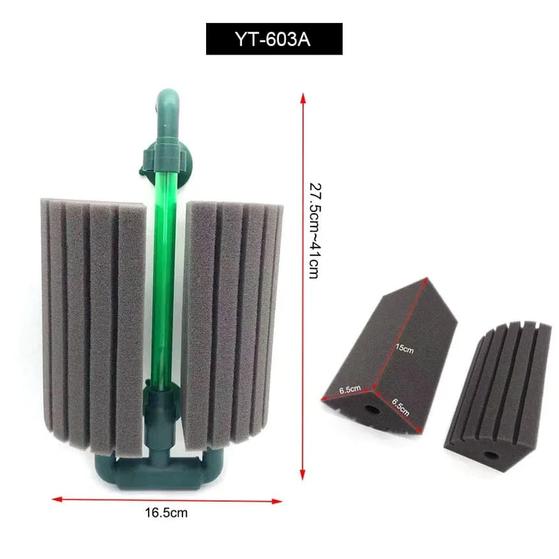 Neuer Bio-Schwammfilter für Aquarium, Garnelenteich, Luftpumpe, biochemische Filtration, geräuschloser Schaum, Aquarium-Zubehör