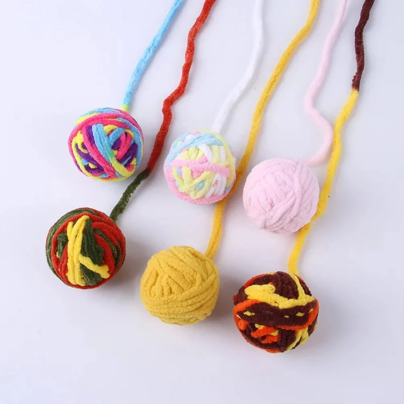 Lustiges Katzenspielzeug, bunte Garnbälle mit Glöckchen, interaktives Kauspielzeug für Kätzchen, ausgestopftes Jagdspielzeug, Ball, Heimtierbedarf