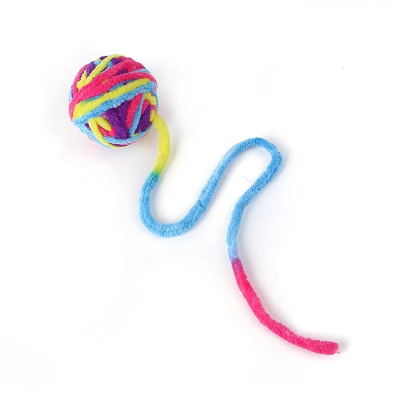 Lustiges Katzenspielzeug, bunte Garnbälle mit Glöckchen, interaktives Kauspielzeug für Kätzchen, ausgestopftes Jagdspielzeug, Ball, Heimtierbedarf