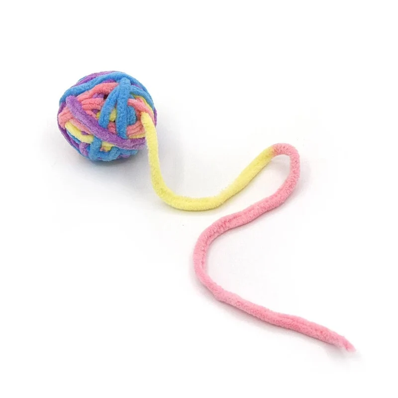 Lustiges Katzenspielzeug, bunte Garnbälle mit Glöckchen, interaktives Kauspielzeug für Kätzchen, ausgestopftes Jagdspielzeug, Ball, Heimtierbedarf