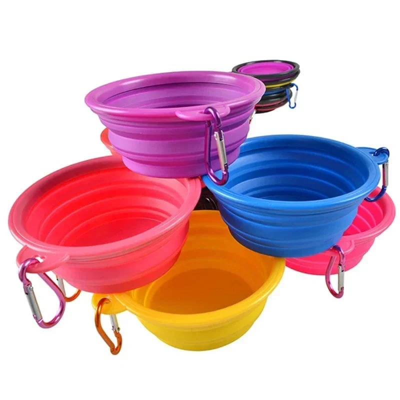 1000/350 ml einfarbiger faltbarer Hundenapf Futterbehälter Zusammenklappbarer Hundenapf Wassernapf Futterspender Tragbarer Wassernapf für Haustierkatzen