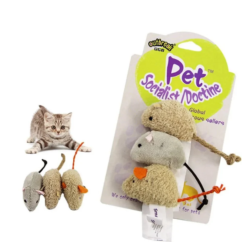 3 Stücke Neue Plüsch Simulation Maus Katzenspielzeug Biss Widerstand Plüsch Maus Cat Scratch Interaktive Maus Spielzeug Palying Spielzeug Für Katze Kätzchen