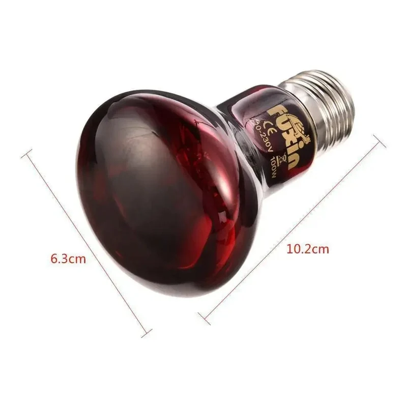 LED-Nachtlicht für Reptilien, rot, UVA-Infrarot-Wärmelampe für Schlangen, Eidechsen, Reptilien, 60 W, 75 W, 100 W