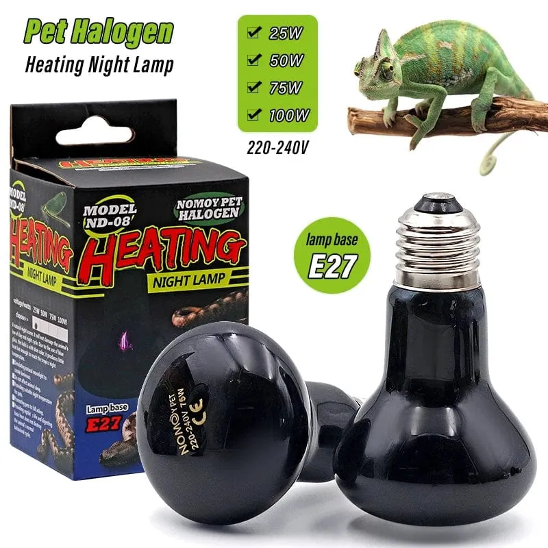 Haustier-Heizlampe E27 Nachtlampe für Amphibienschlangenlampe Wärme Reptilienbirne UV-Licht 25W 50W 75W 100W AC220-240V