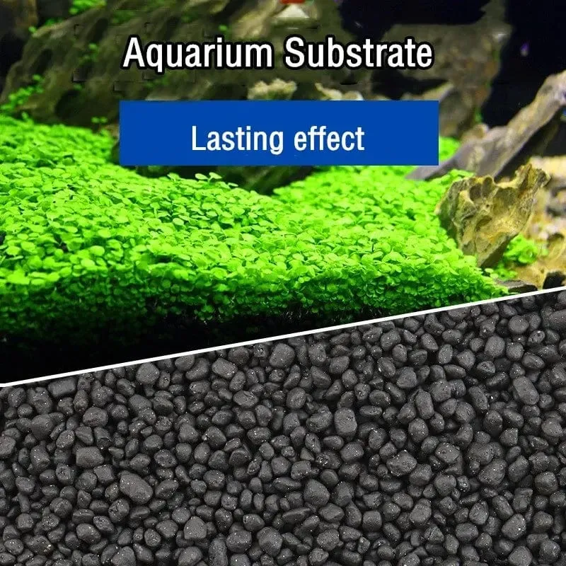 500 g Aquarium-Wasserpflanzen-Fruchtbarkeitssubstrat Sand Aquarium-Pflanzenerde Schwarzer Tonkies für natürlich gepflanzte Wassermoospflanzen