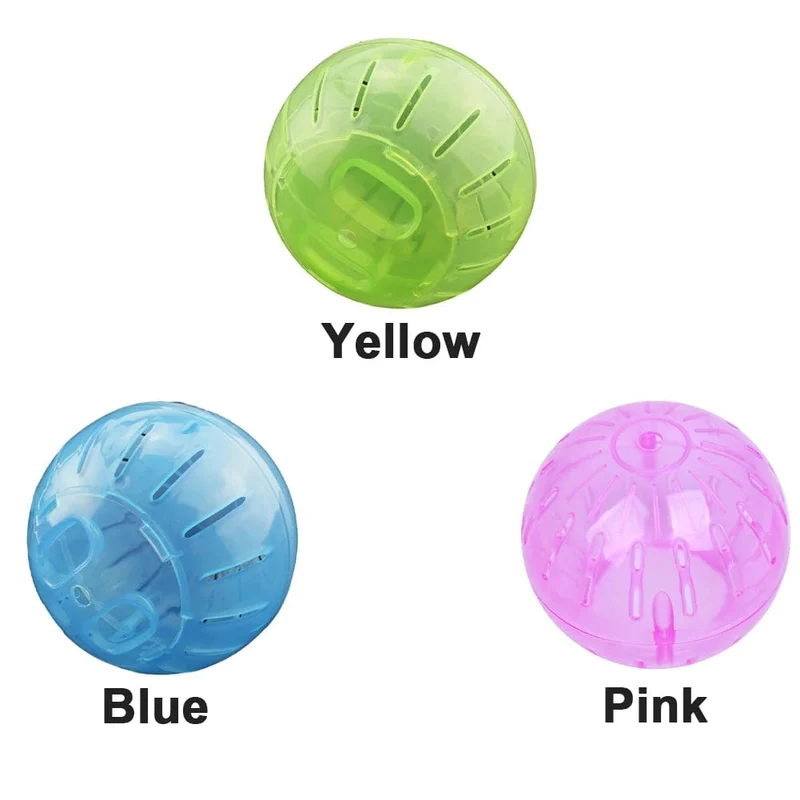 Abnehmbarer Kleintier-Hamsterball aus Kunststoff für Haustiere, Übungsspielzeug, Meerschweinchen-Laufrad, gelb, blau, rosa, Spielkäfig, Zwerg
