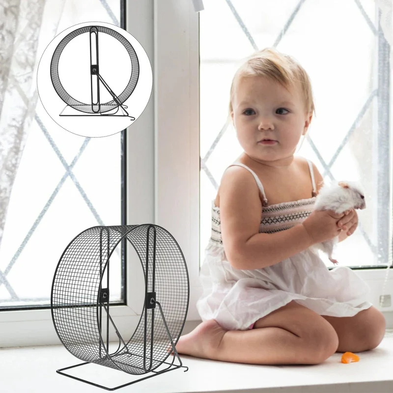 Laufrad für Hamster, Laufen, lautlos, Rennmaus, große Rolle, kleine Ratte, Metall, Zwergigel, Chinchilla, leiser Läufer – zufällige Gitter