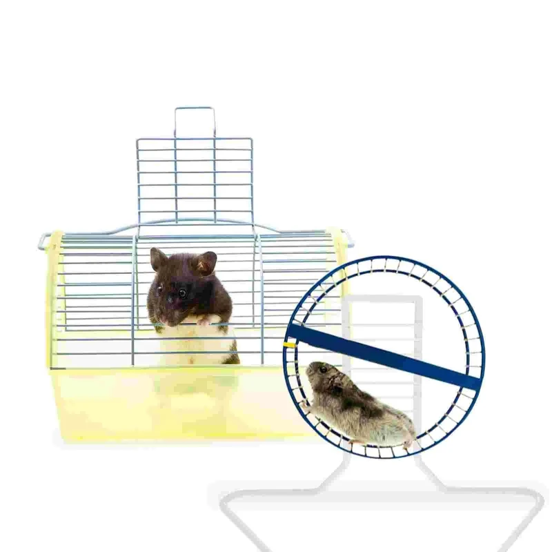 Metallhalterungen Laufradunterstützung Hamster Syrische Übung Weißer Eisenständer für kleine Haustiere