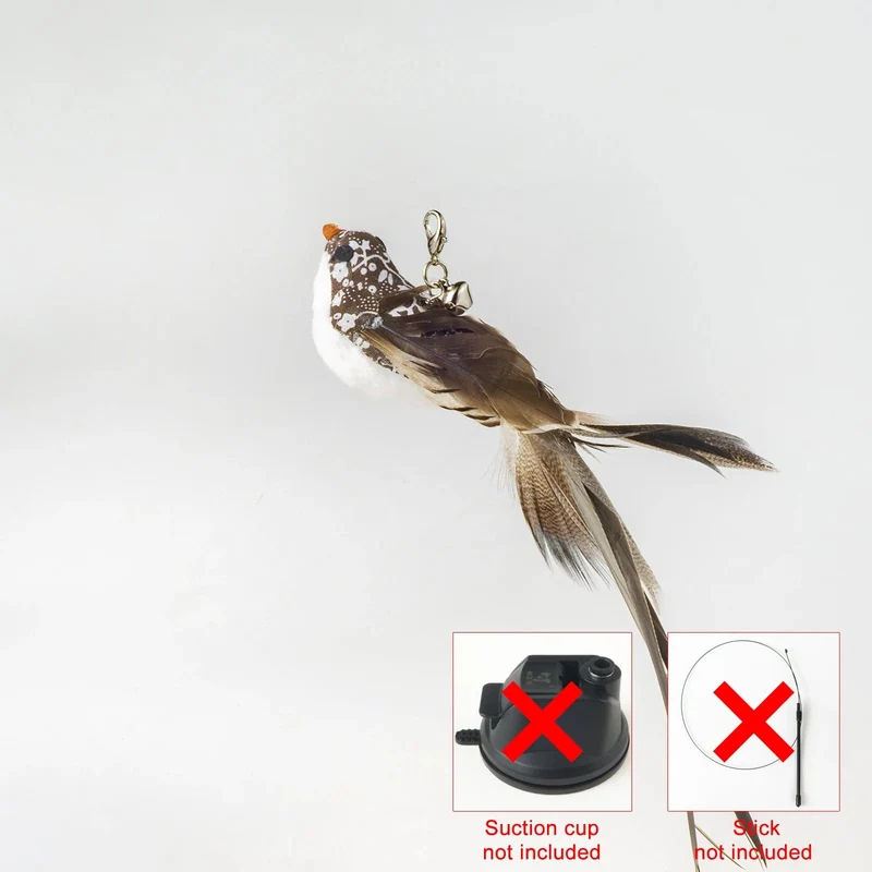 Handfreier Vogel-/Feder-Katzenstab mit Glocke, leistungsstarker Saugnapf, interaktives Spielzeug für Katzen, Kätzchen, Jagd, Übung, Haustierprodukte