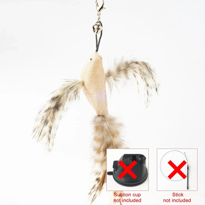 Handfreier Vogel-/Feder-Katzenstab mit Glocke, leistungsstarker Saugnapf, interaktives Spielzeug für Katzen, Kätzchen, Jagd, Übung, Haustierprodukte