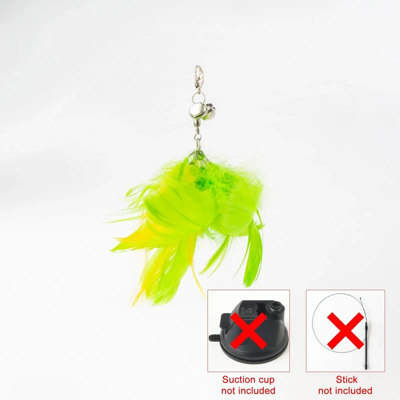 Handfreier Vogel-/Feder-Katzenstab mit Glocke, leistungsstarker Saugnapf, interaktives Spielzeug für Katzen, Kätzchen, Jagd, Übung, Haustierprodukte