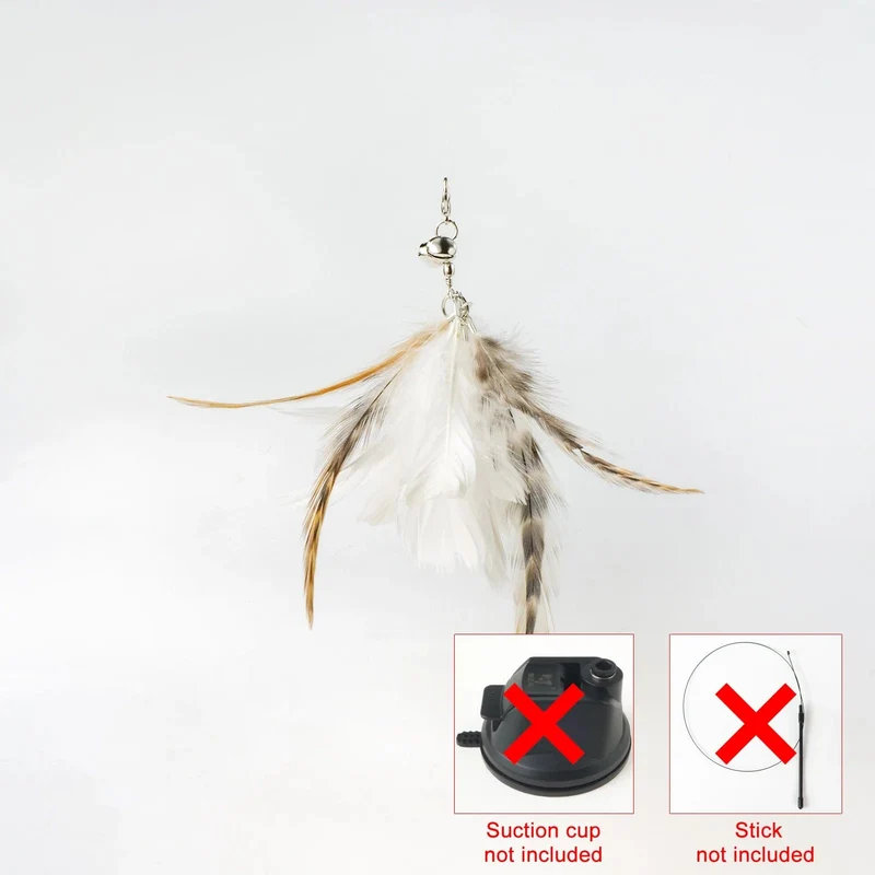 Handfreier Vogel-/Feder-Katzenstab mit Glocke, leistungsstarker Saugnapf, interaktives Spielzeug für Katzen, Kätzchen, Jagd, Übung, Haustierprodukte