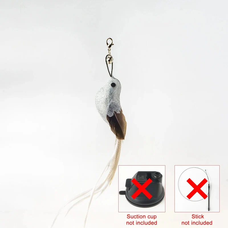 Handfreier Vogel-/Feder-Katzenstab mit Glocke, leistungsstarker Saugnapf, interaktives Spielzeug für Katzen, Kätzchen, Jagd, Übung, Haustierprodukte