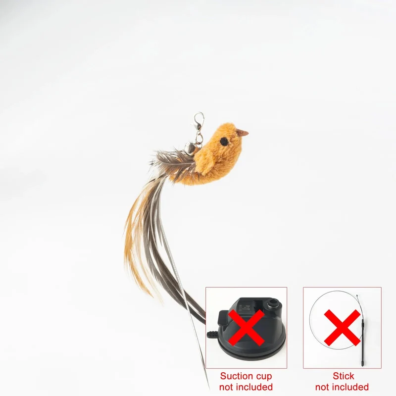 Handfreier Vogel-/Feder-Katzenstab mit Glocke, leistungsstarker Saugnapf, interaktives Spielzeug für Katzen, Kätzchen, Jagd, Übung, Haustierprodukte