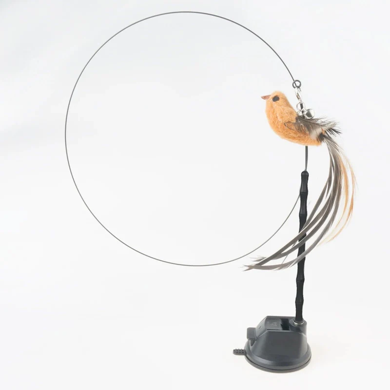 Handfreier Vogel-/Feder-Katzenstab mit Glocke, leistungsstarker Saugnapf, interaktives Spielzeug für Katzen, Kätzchen, Jagd, Übung, Haustierprodukte