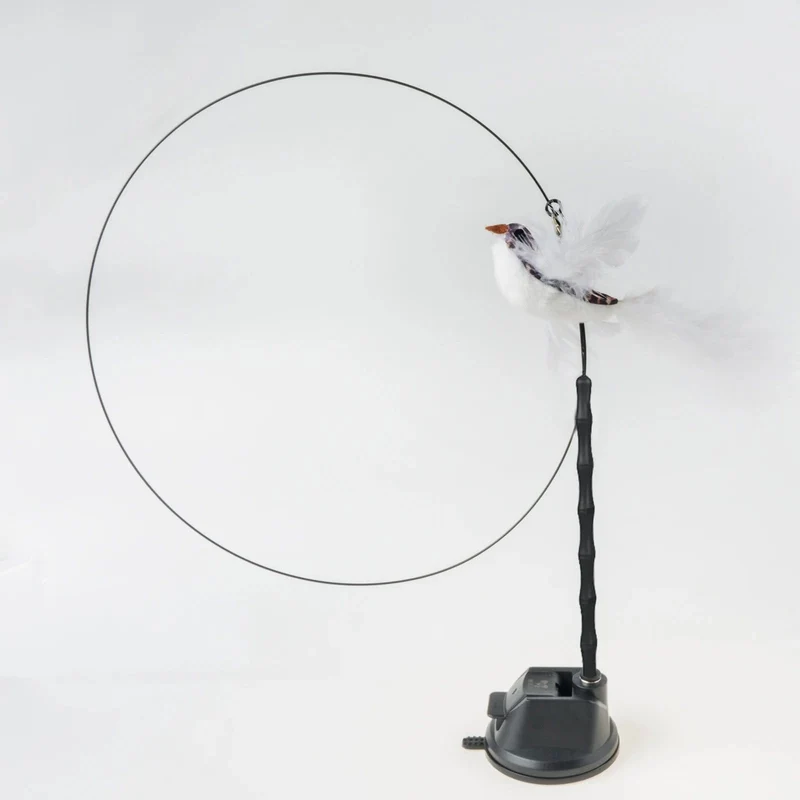 Handfreier Vogel-/Feder-Katzenstab mit Glocke, leistungsstarker Saugnapf, interaktives Spielzeug für Katzen, Kätzchen, Jagd, Übung, Haustierprodukte