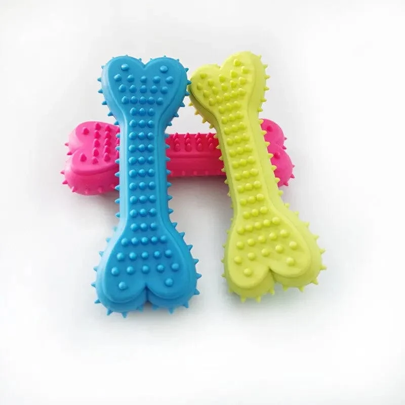 1PC Haustier-Kauspielzeug aus weichem Gummi, bissfest, Knochenform, Zähneknirschen, Kauspielzeug für kleine Hunde, Training für Heimtierbedarf