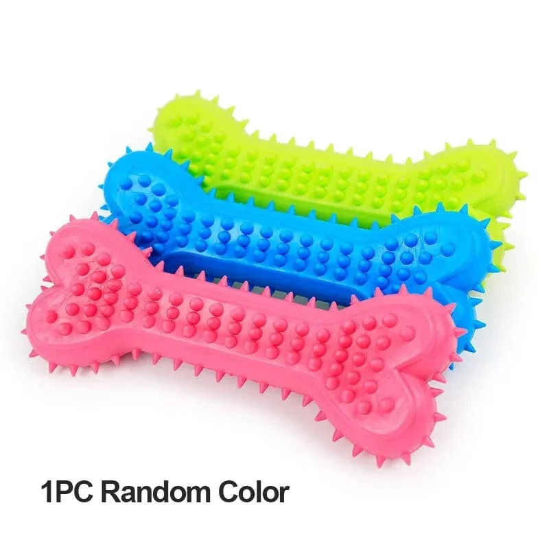 1PC Haustier-Kauspielzeug aus weichem Gummi, bissfest, Knochenform, Zähneknirschen, Kauspielzeug für kleine Hunde, Training für Heimtierbedarf