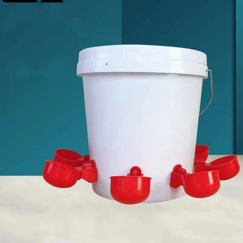 Hühnertränke, automatischer Tränker, Hühnerfutterspender, Kunststoff, Geflügeltränke, Trinkwasser-Futterspender für Küken, Enten, Gänse, Wachteln