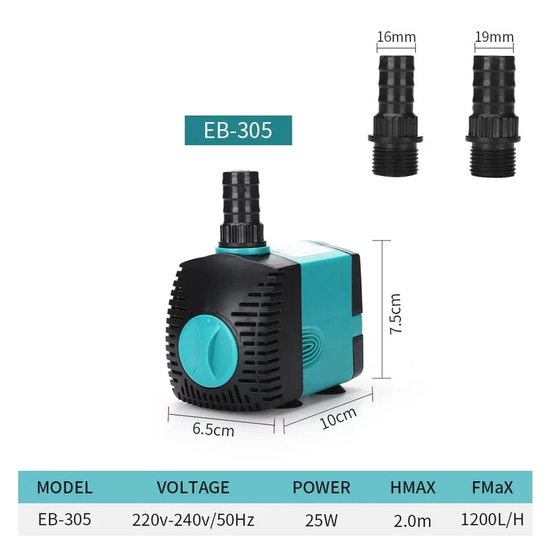 Ultra-leise 3-60W Tauchpumpe für Springbrunnen, Filter, Fischteich, Aquarium, Wasserpumpe, Tank, Springbrunnen, EU/US 220V-240V