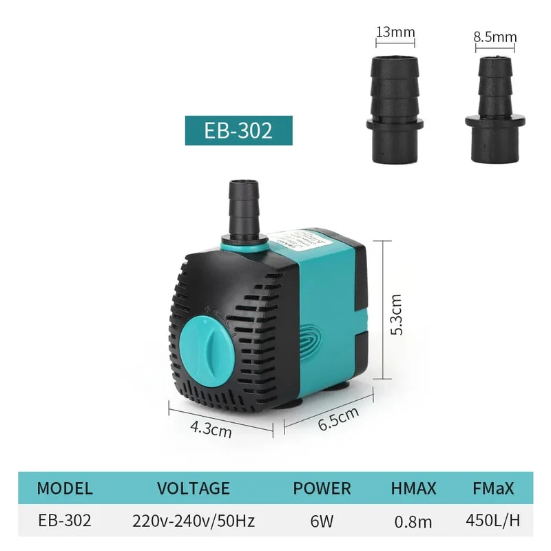 Ultra-leise 3-60W Tauchpumpe für Springbrunnen, Filter, Fischteich, Aquarium, Wasserpumpe, Tank, Springbrunnen, EU/US 220V-240V