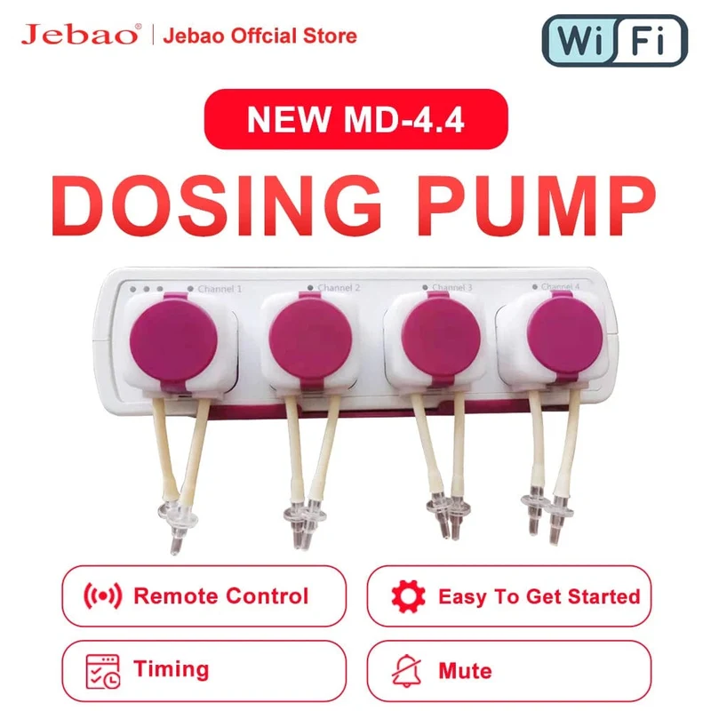 Jebao Jecod Dosierung Pumpe-Automatische Marine Riff Dosierer Wasserpumpe Filter Neue MD 4.4 WIFI Control 12V 3W 9W Aquarien Zubehör