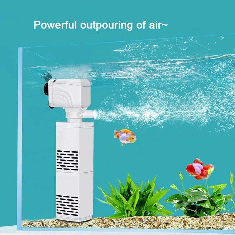 4 in 1 Aquarium Filterpumpe Leise Aquarium Tauch Luft Sauerstoff Belüfter Aquarium Luftpumpe Wasserwechsler Pumpe Wave Maker 220v