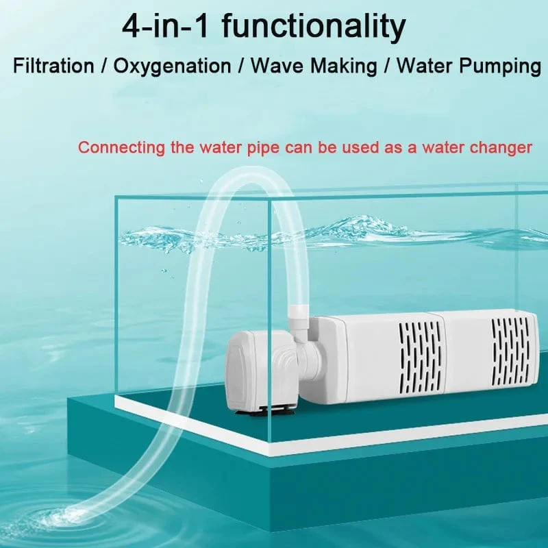 4 in 1 Aquarium Filterpumpe Leise Aquarium Tauch Luft Sauerstoff Belüfter Aquarium Luftpumpe Wasserwechsler Pumpe Wave Maker 220v