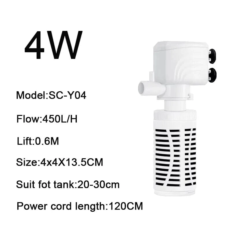 4 in 1 Aquarium Filterpumpe Leise Aquarium Tauch Luft Sauerstoff Belüfter Aquarium Luftpumpe Wasserwechsler Pumpe Wave Maker 220v