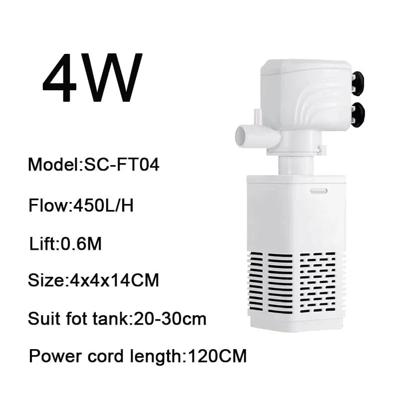 4 in 1 Aquarium Filterpumpe Leise Aquarium Tauch Luft Sauerstoff Belüfter Aquarium Luftpumpe Wasserwechsler Pumpe Wave Maker 220v