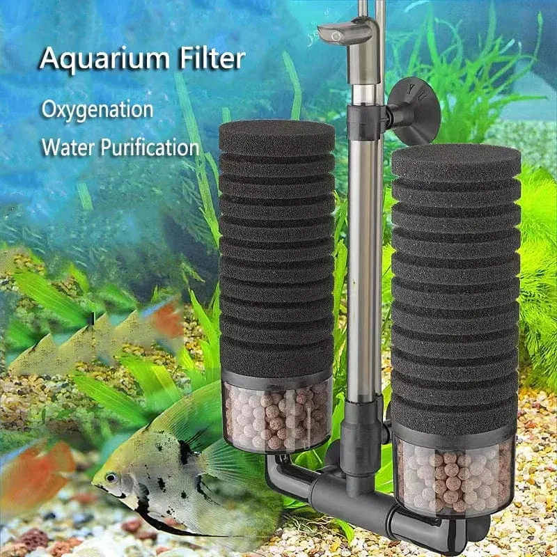 Schwarzer Aquariumfilter für Aquarium Luftpumpe Skimmer Biochemischer Schwammfilter Aquarium Biofilter Filtro Aquario