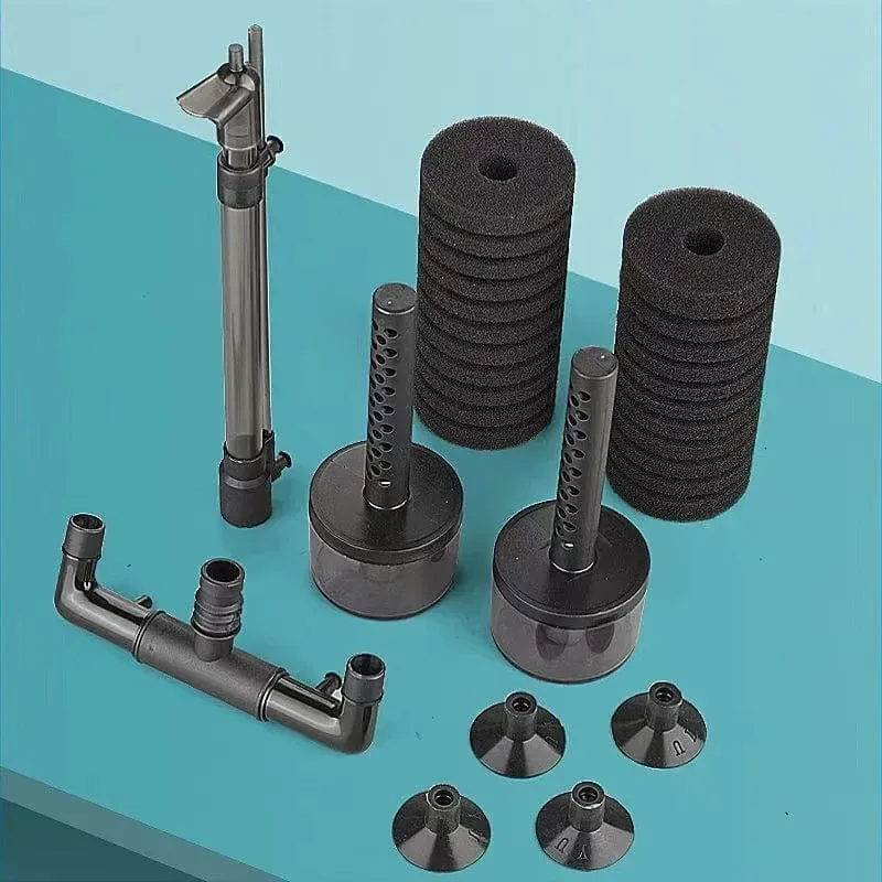 Schwarzer Aquariumfilter für Aquarium Luftpumpe Skimmer Biochemischer Schwammfilter Aquarium Biofilter Filtro Aquario