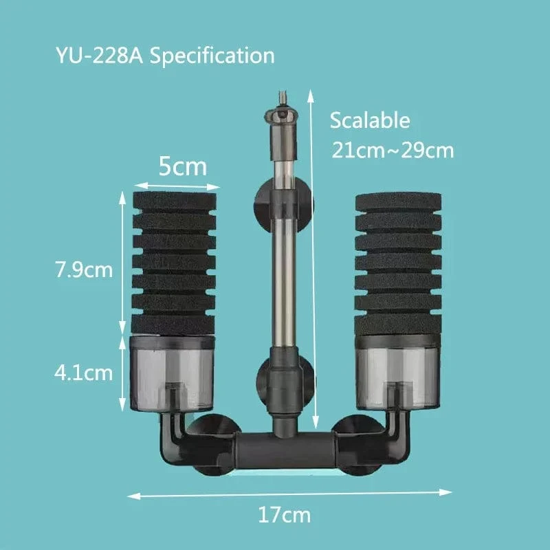 Schwarzer Aquariumfilter für Aquarium Luftpumpe Skimmer Biochemischer Schwammfilter Aquarium Biofilter Filtro Aquario