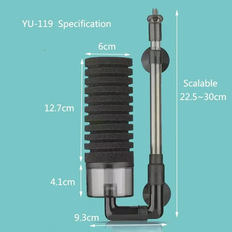 Schwarzer Aquariumfilter für Aquarium Luftpumpe Skimmer Biochemischer Schwammfilter Aquarium Biofilter Filtro Aquario